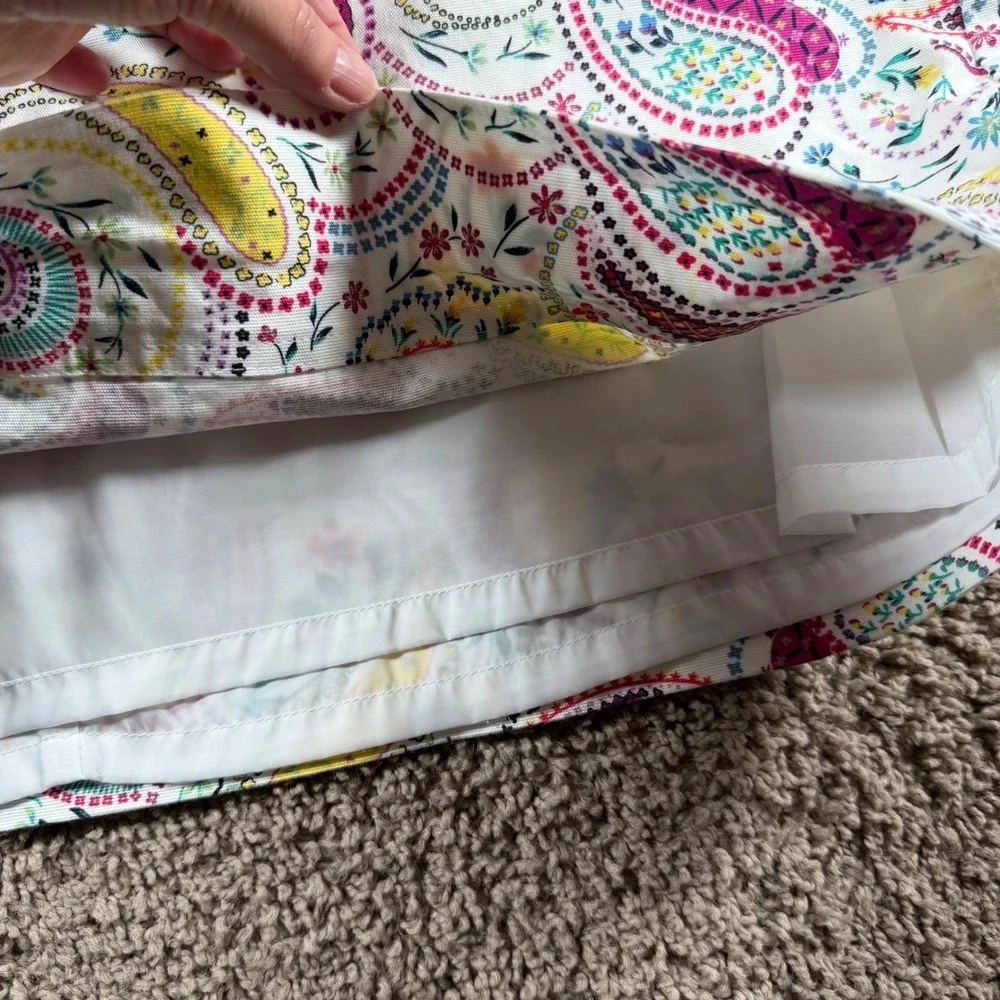 Talbots mini skirt paisley women's‎ 20 floral plus artsy preppy colorful office